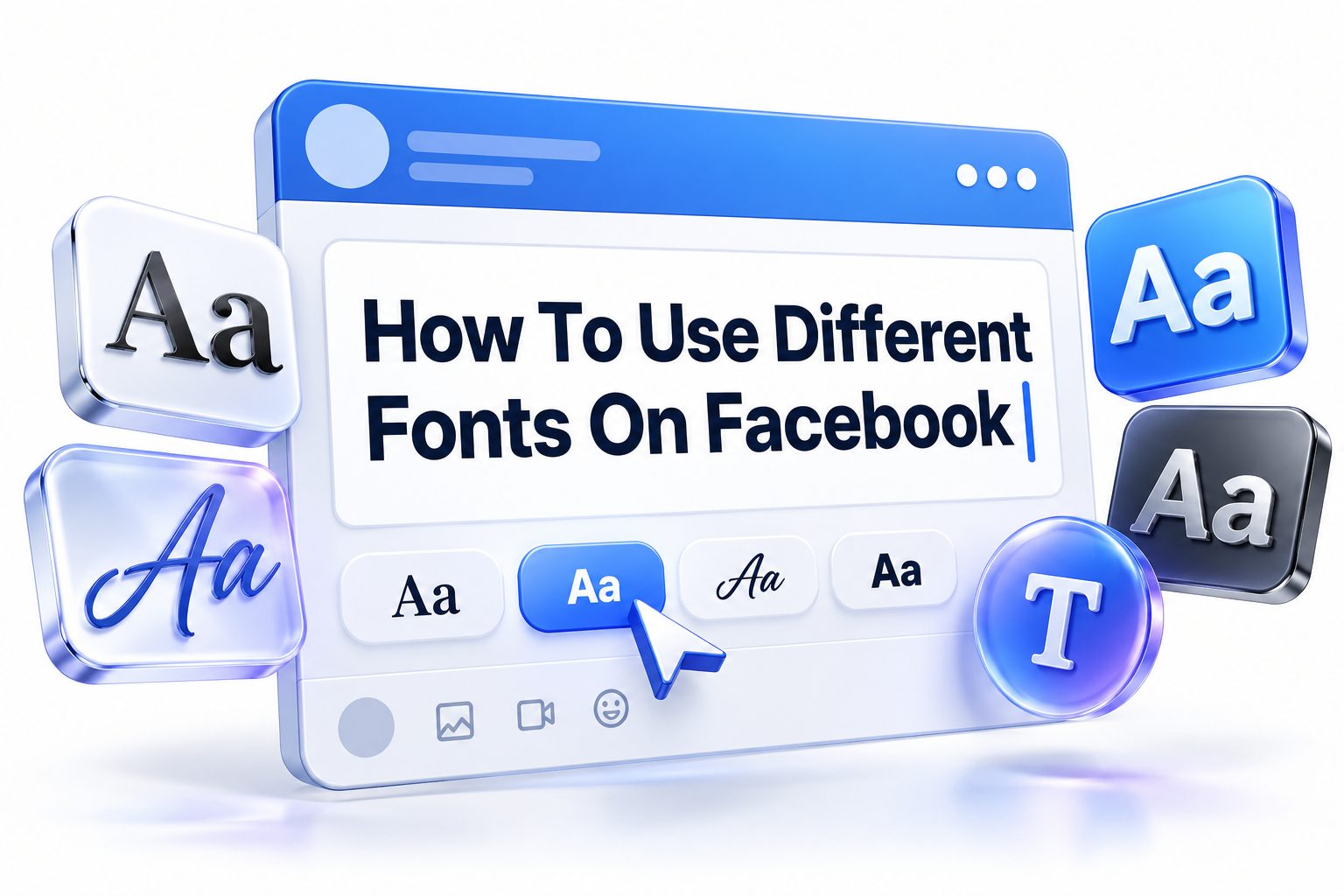 Person customizing Facebook text with different font styles on a laptop